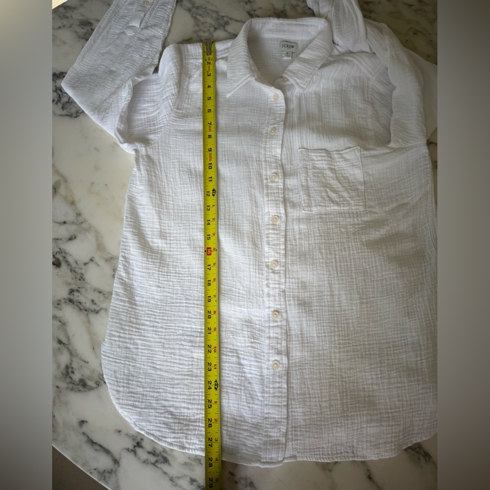 NWT J Crew Factory Gauze Button-Up
White Gauze Shirt 100% Cotton Various Sizes - Picture 9 of 16